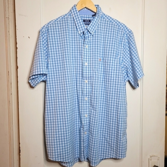 Izod Small Box  Plaid Short Sleeve Shirt XL - Picture 2 of 6